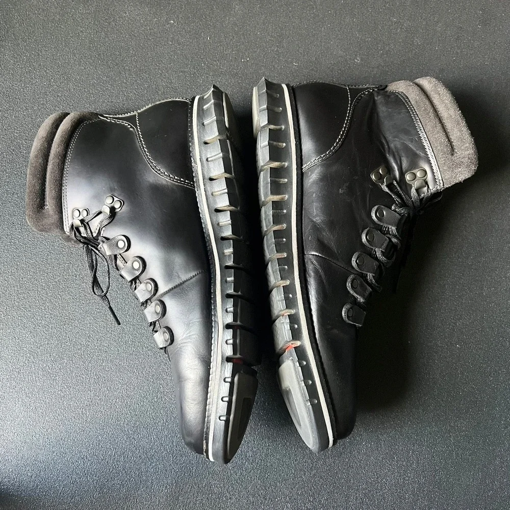 Cole Haan Zerogrand Mens Black Leather Boots C30103 Size 9.5 M